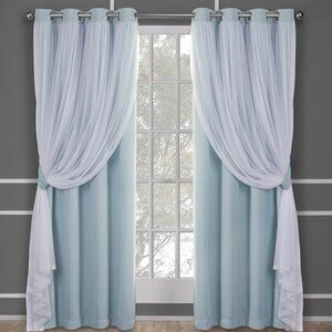 LUXE Talia Double Layer Indoor Curtains – Sheer & Blackout, 2 Panels, 52"x84"